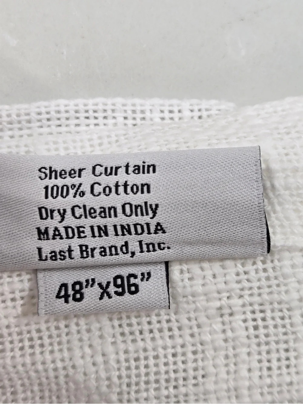 NWT QUINCE Set Of 4 48x96 Cotton Sheer Curtains White 0943